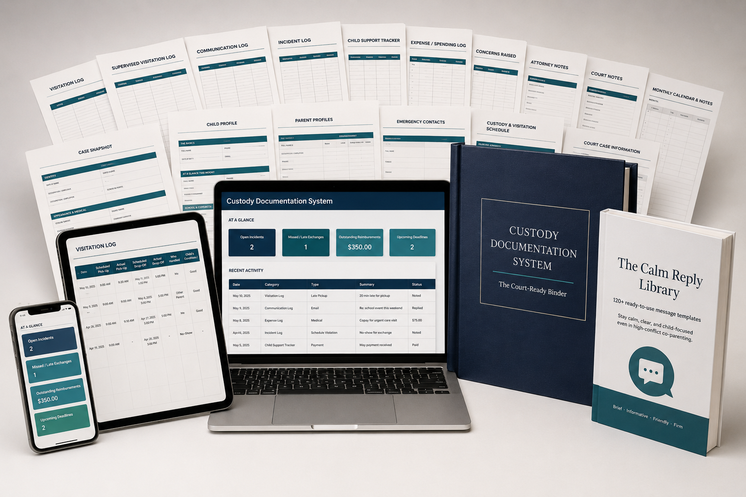 The Complete Custody Documentation System — tracker, binder and reply library